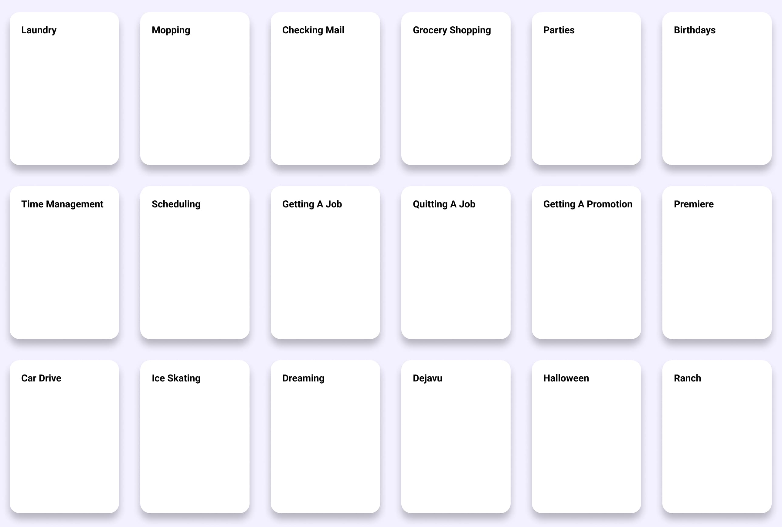 Off-topic cards