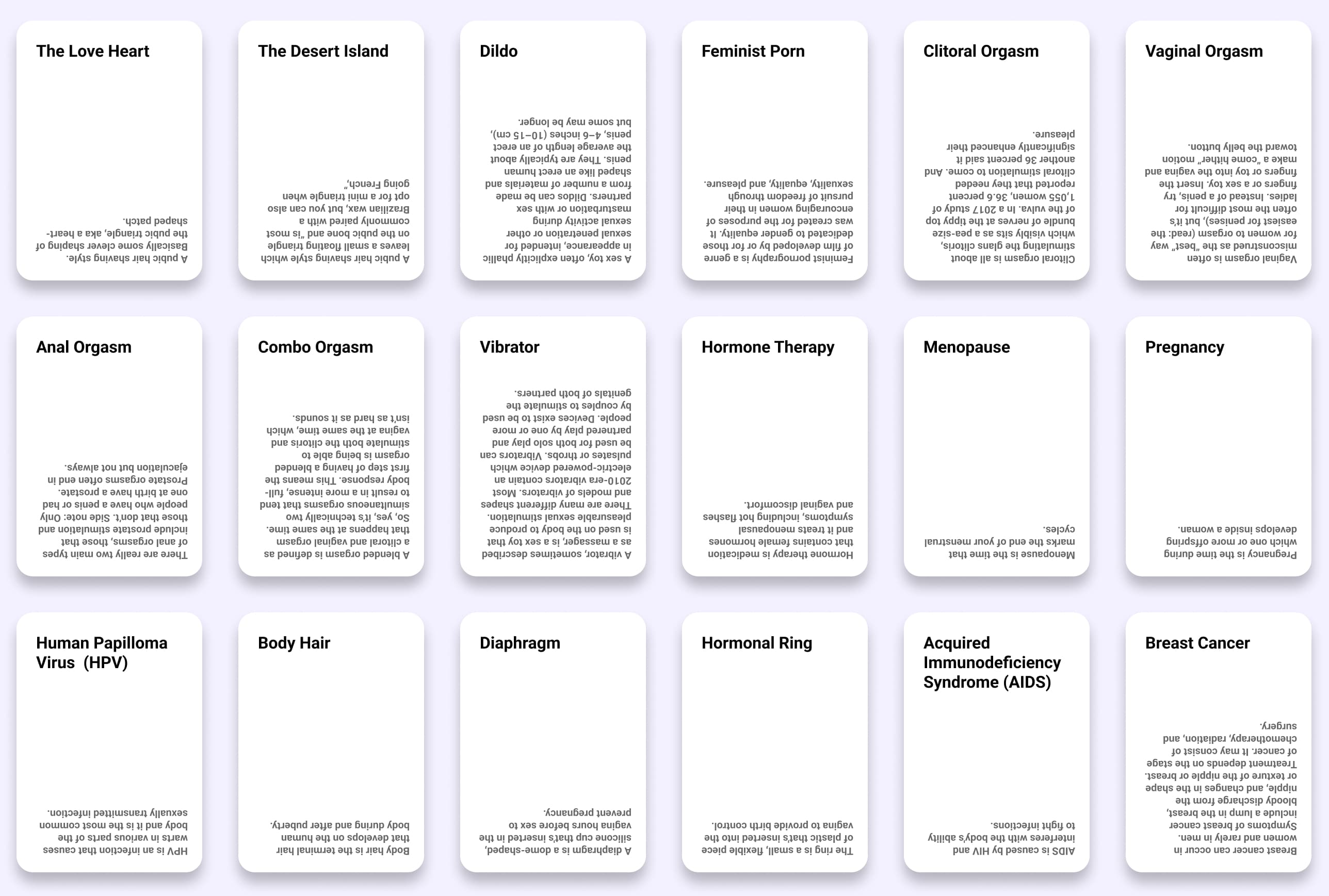 On-topic cards