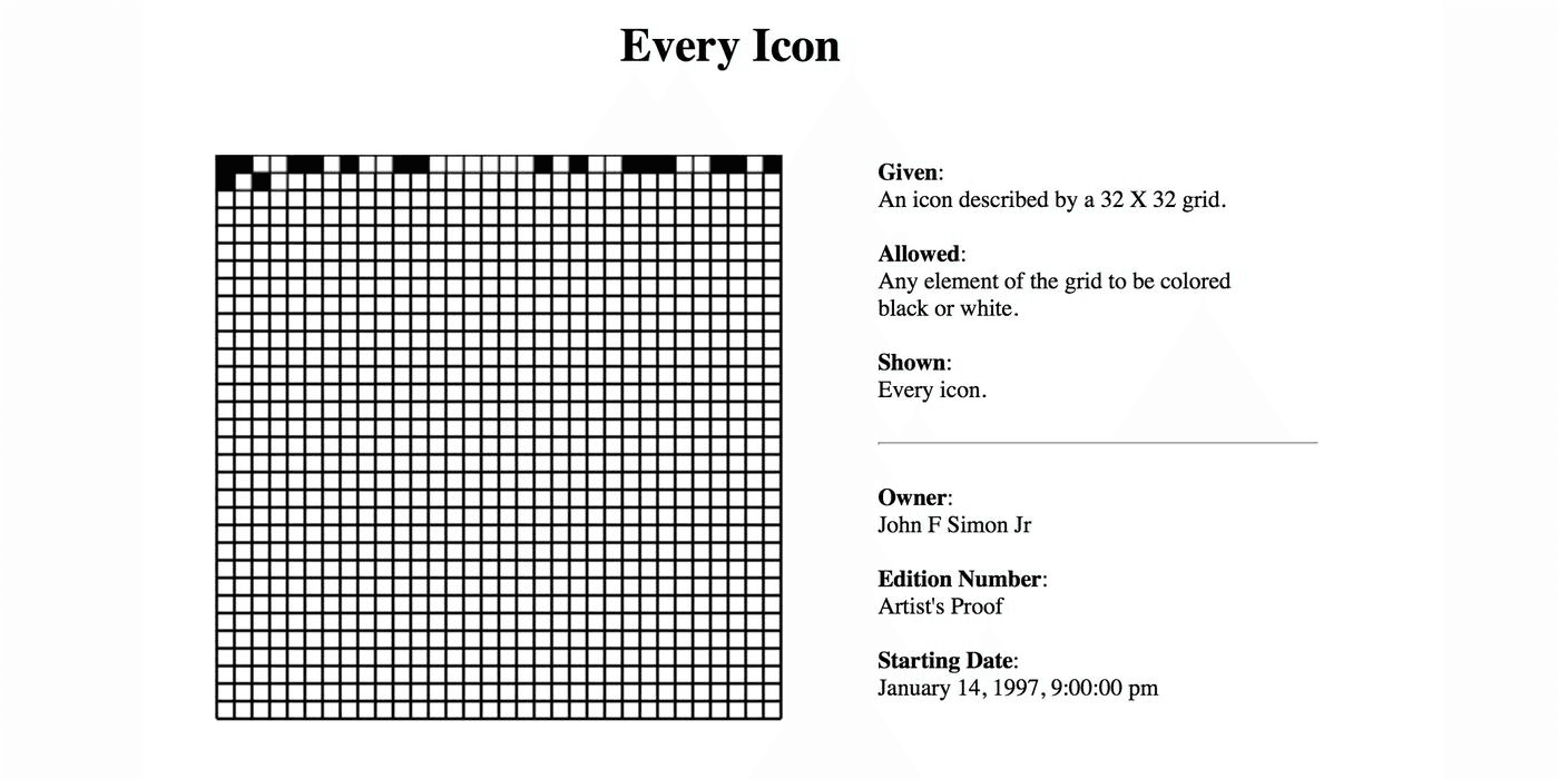 Screenshot of Every Icon project by John F. Simon Jr.